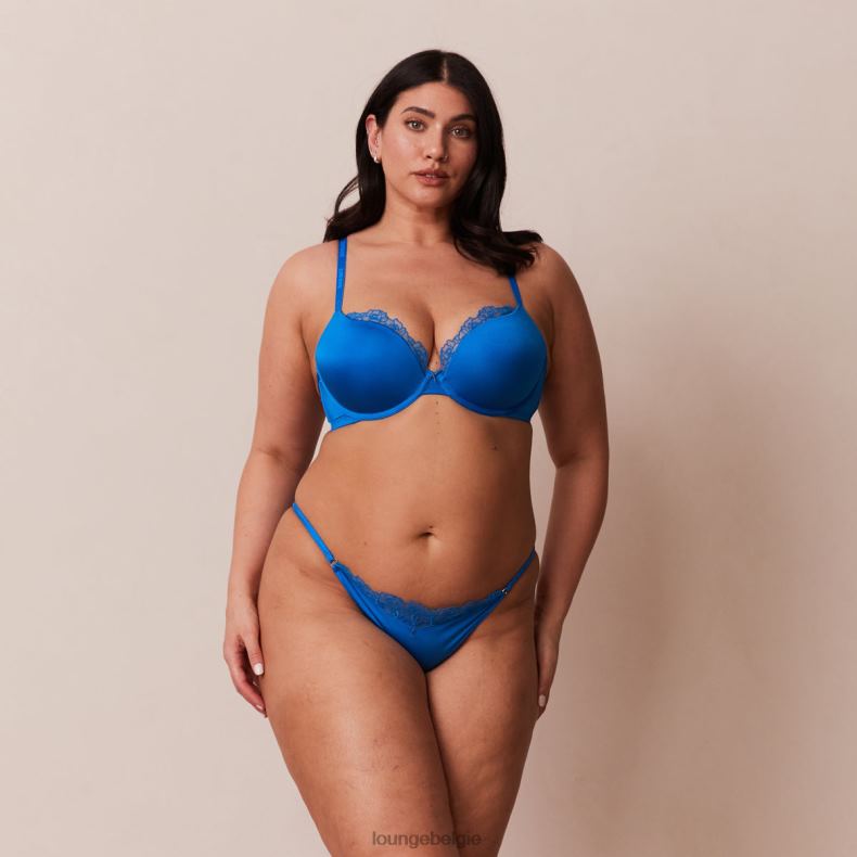 anti-zwaartekracht push-up bh en string/slip set vrouwen kobalt blauw Lounge ondergoed 008ZJ110 - Image 11