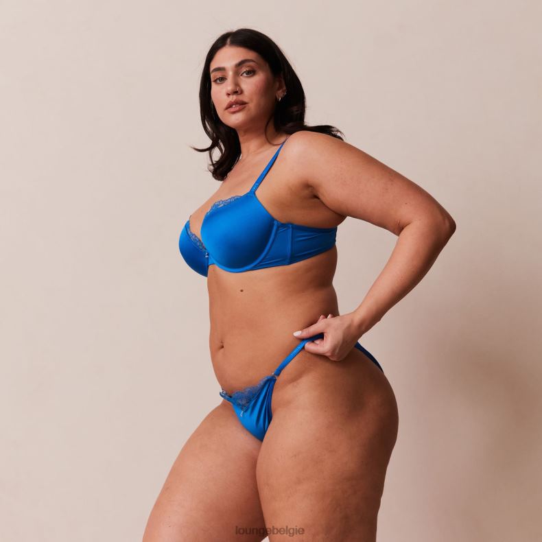 anti-zwaartekracht push-up bh en string/slip set vrouwen kobalt blauw Lounge ondergoed 008ZJ110 - Image 16