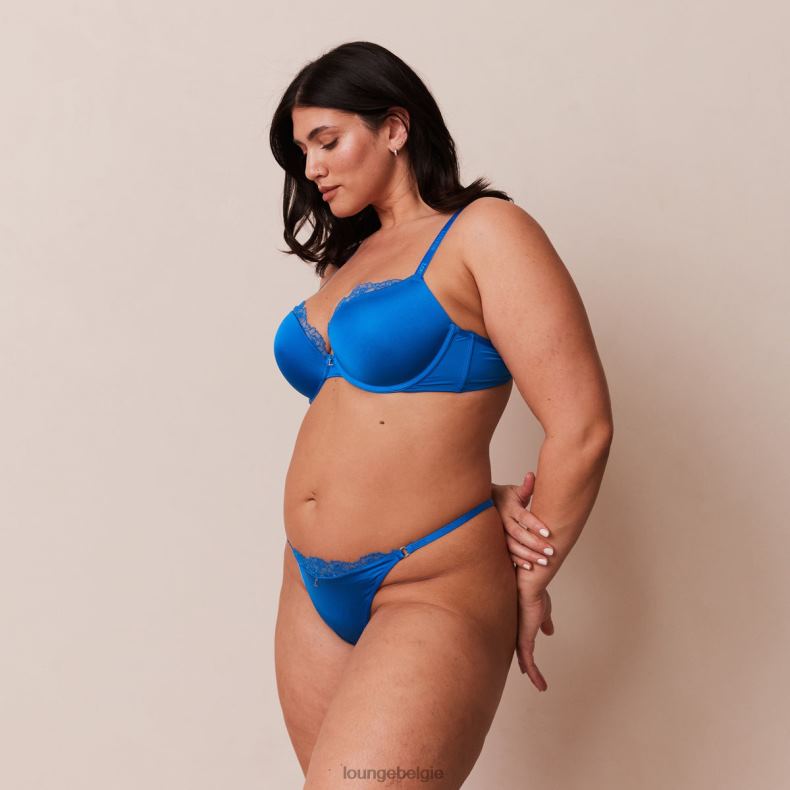 anti-zwaartekracht push-up bh en string/slip set vrouwen kobalt blauw Lounge ondergoed 008ZJ110 - Image 3