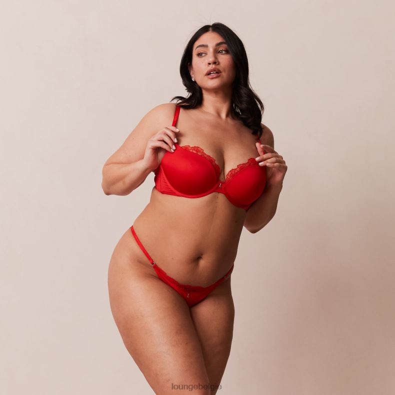 anti-zwaartekracht push-up bh en string/slip set vrouwen rood Lounge ondergoed 008ZJ129 - Image 3