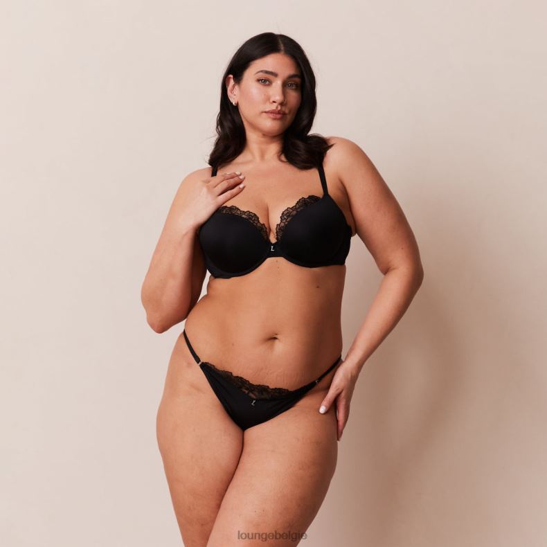 anti-zwaartekracht push-up bh en string/slip set vrouwen zwart Lounge ondergoed 008ZJ70 - Image 11