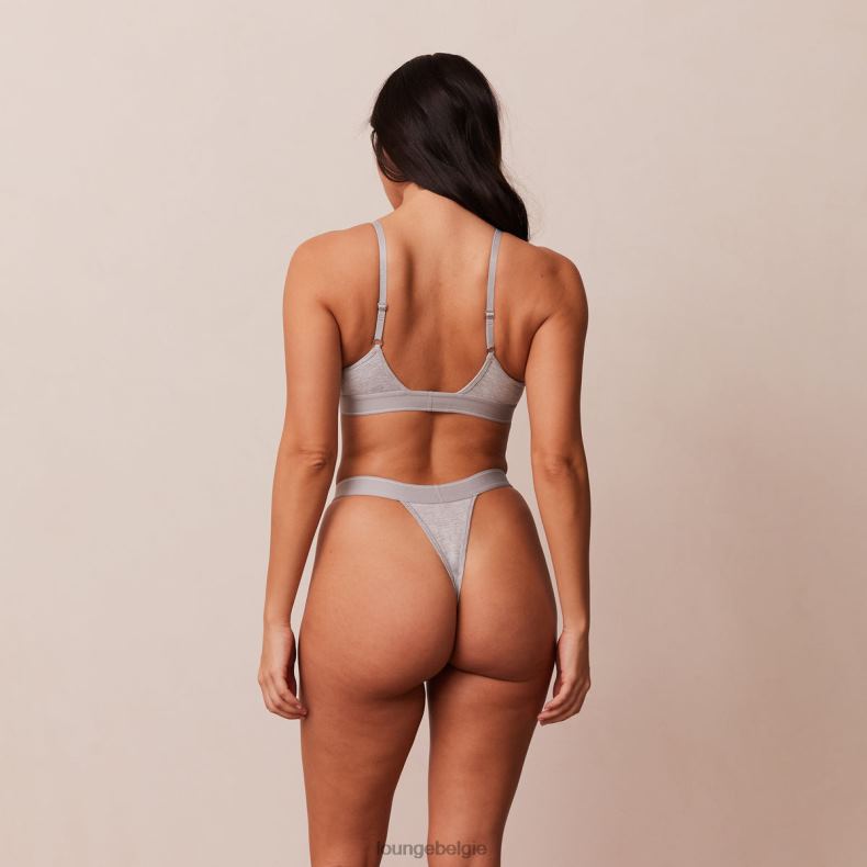 bamboe minimale driehoekige bh & string/slip set vrouwen grijs Lounge ondergoed 008ZJ214 - Image 2