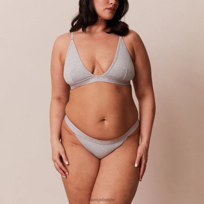 bamboe minimale driehoekige bh & string/slip set vrouwen grijs Lounge ondergoed 008ZJ214 - Image 14