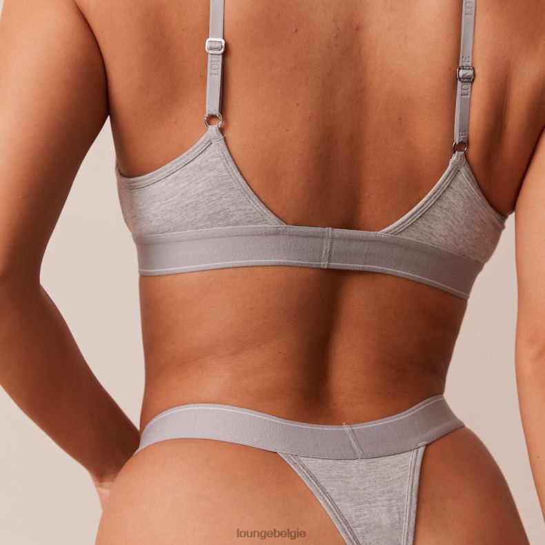 bamboe minimale driehoekige bh & string/slip set vrouwen grijs Lounge ondergoed 008ZJ214 - Image 20
