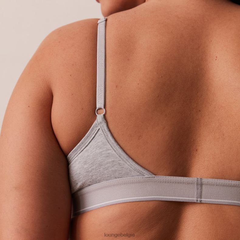 bamboe minimale driehoekige bh & string/slip set vrouwen grijs Lounge ondergoed 008ZJ214 - Image 24