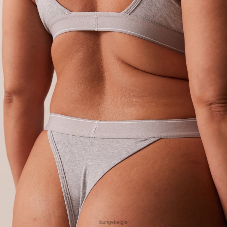 bamboe minimale driehoekige bh & string/slip set vrouwen grijs Lounge ondergoed 008ZJ214 - Image 4
