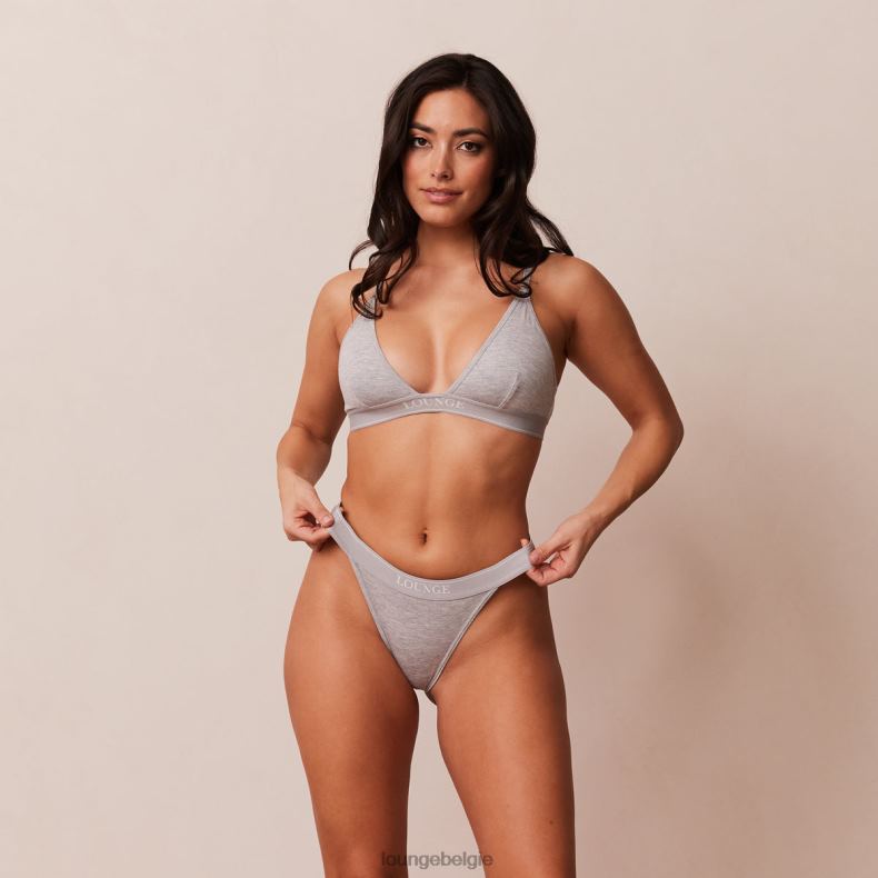 bamboe minimale driehoekige bh & string/slip set vrouwen grijs Lounge ondergoed 008ZJ214 - Image 5