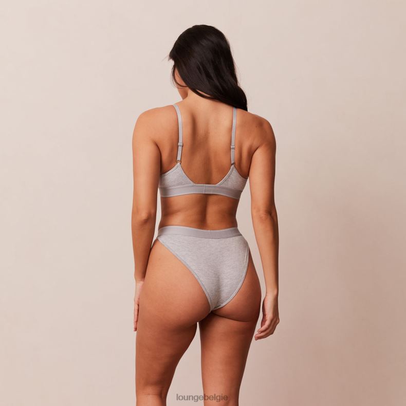 bamboe minimale driehoekige bh & string/slip set vrouwen grijs Lounge ondergoed 008ZJ214 - Image 6