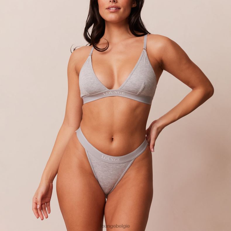 bamboe minimale driehoekige bh & string/slip set vrouwen grijs Lounge ondergoed 008ZJ214 - Image 7