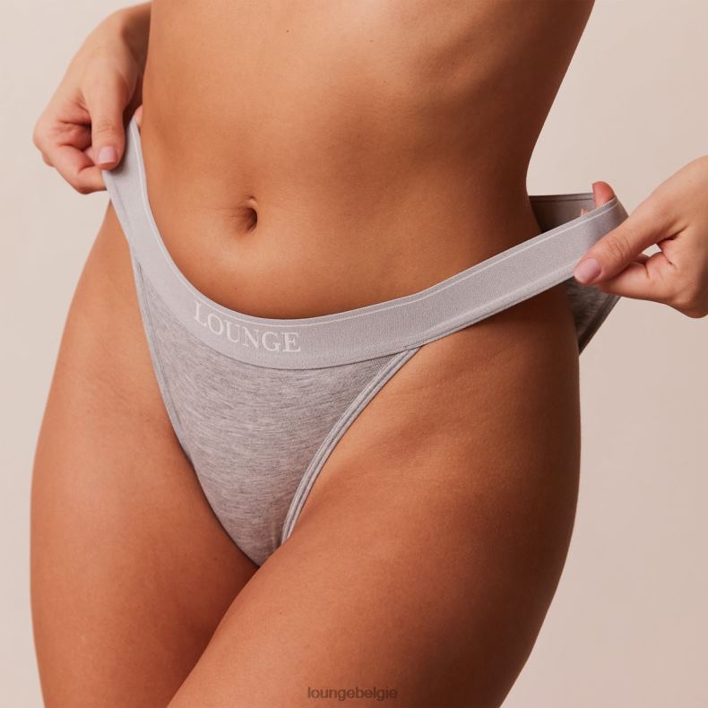 bamboe minimale driehoekige bh & string/slip set vrouwen grijs Lounge ondergoed 008ZJ214 - Image 10