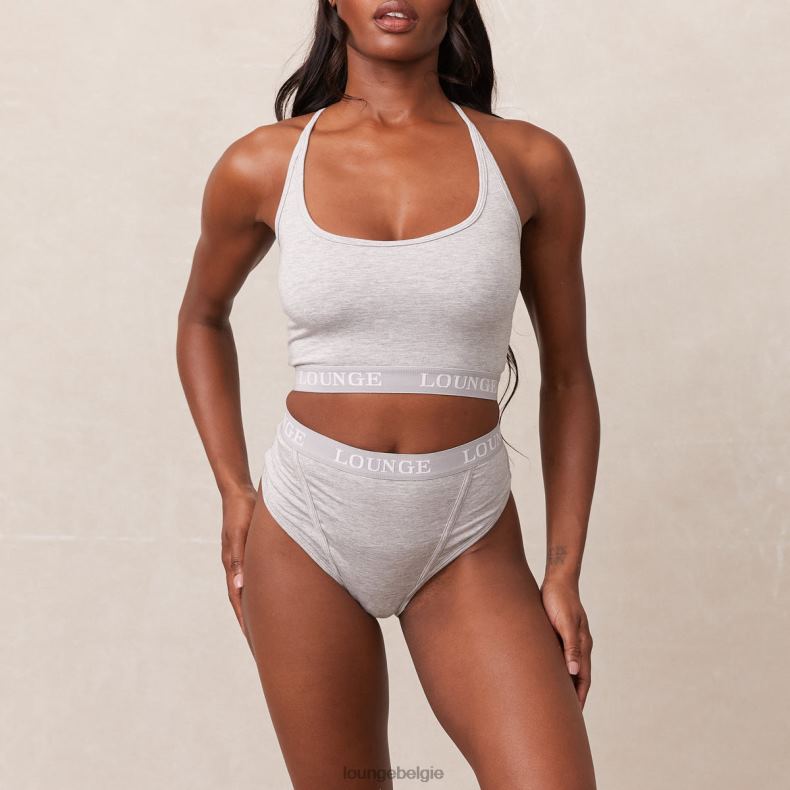 Basisset bralette en string/slip van bamboe vrouwen grijs Lounge ondergoed 008ZJ219 - Image 3