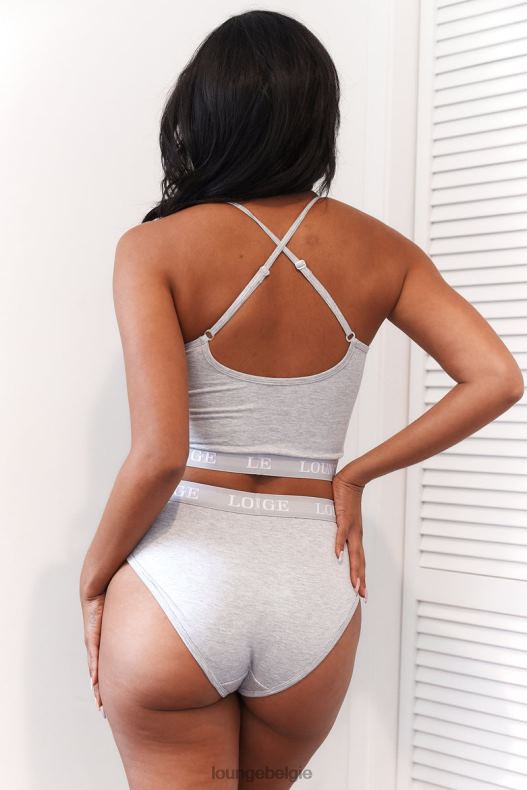 Basisset bralette en string/slip van bamboe vrouwen grijs Lounge ondergoed 008ZJ219 - Image 8
