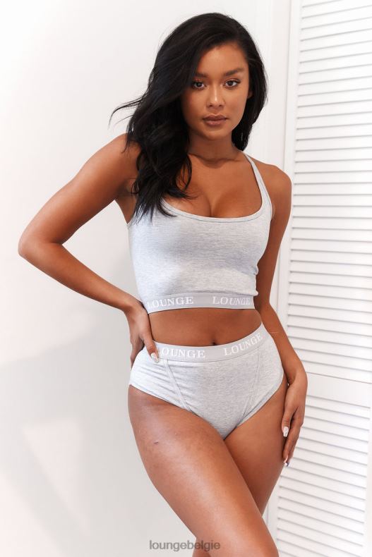 Basisset bralette en string/slip van bamboe vrouwen grijs Lounge ondergoed 008ZJ219 - Image 9