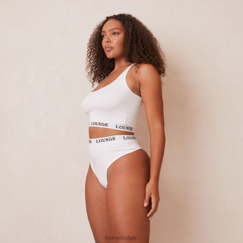 Basisset bralette en string/slip van bamboe vrouwen wit Lounge ondergoed 008ZJ221 - Image 3