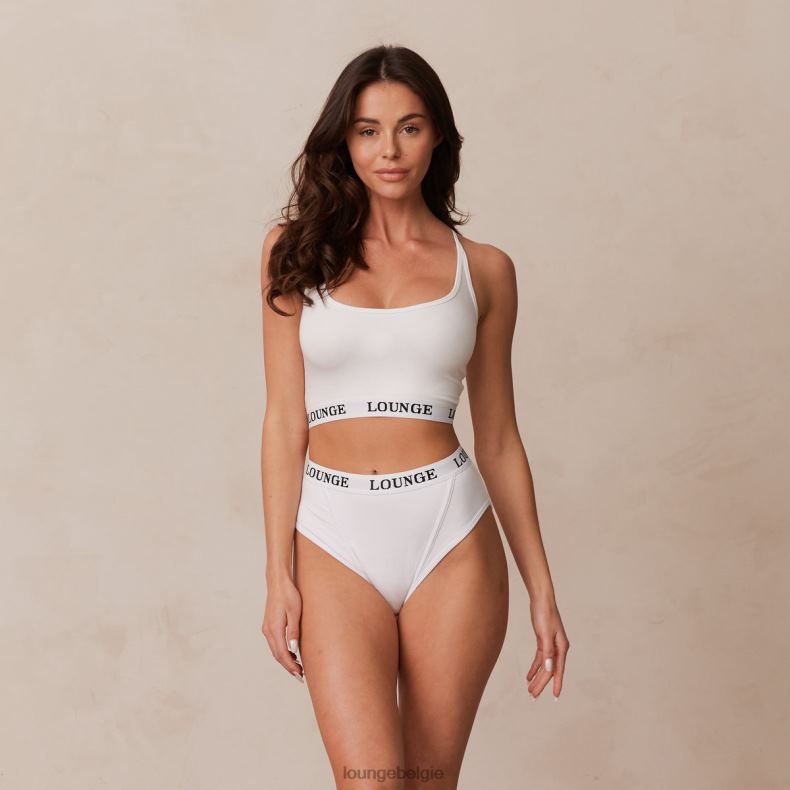 Basisset bralette en string/slip van bamboe vrouwen wit Lounge ondergoed 008ZJ221 - Image 5