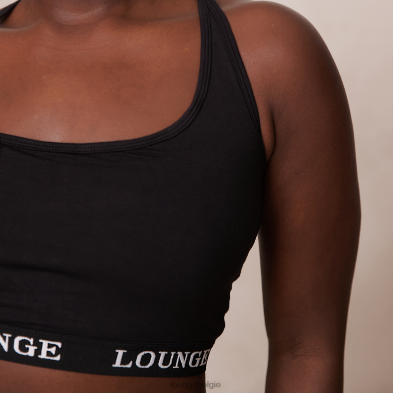 Basisset bralette en string/slip van bamboe vrouwen zwart Lounge ondergoed 008ZJ193 - Image 3