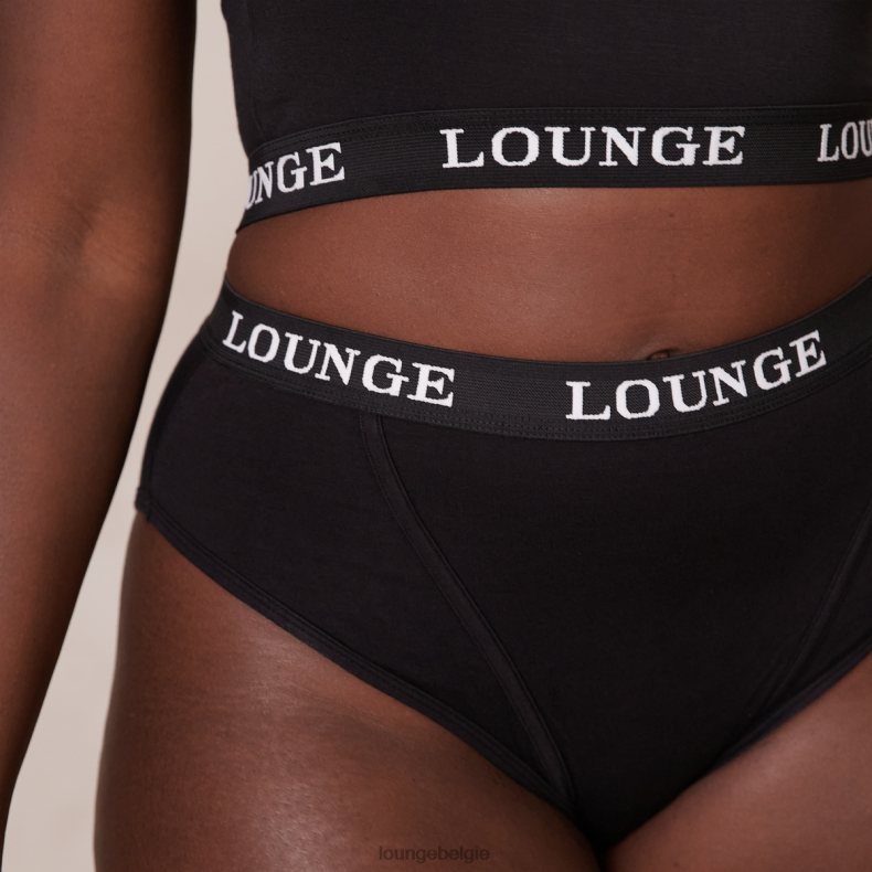 Basisset bralette en string/slip van bamboe vrouwen zwart Lounge ondergoed 008ZJ193 - Image 9