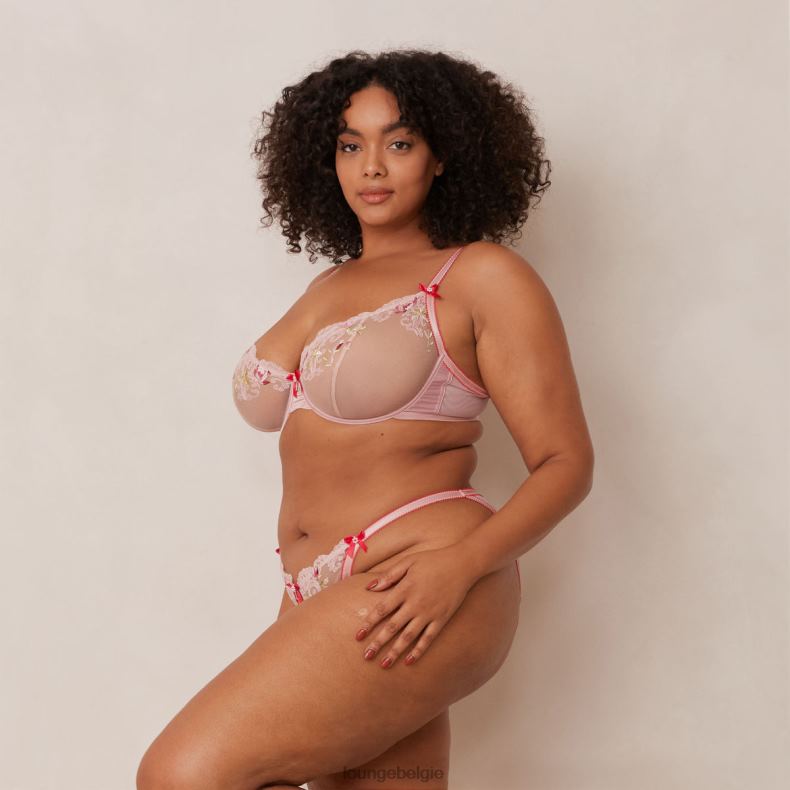 Bloom geborduurde balconette bh en g-string/slip vrouwen roze Lounge ondergoed 008ZJ109 - Image 16