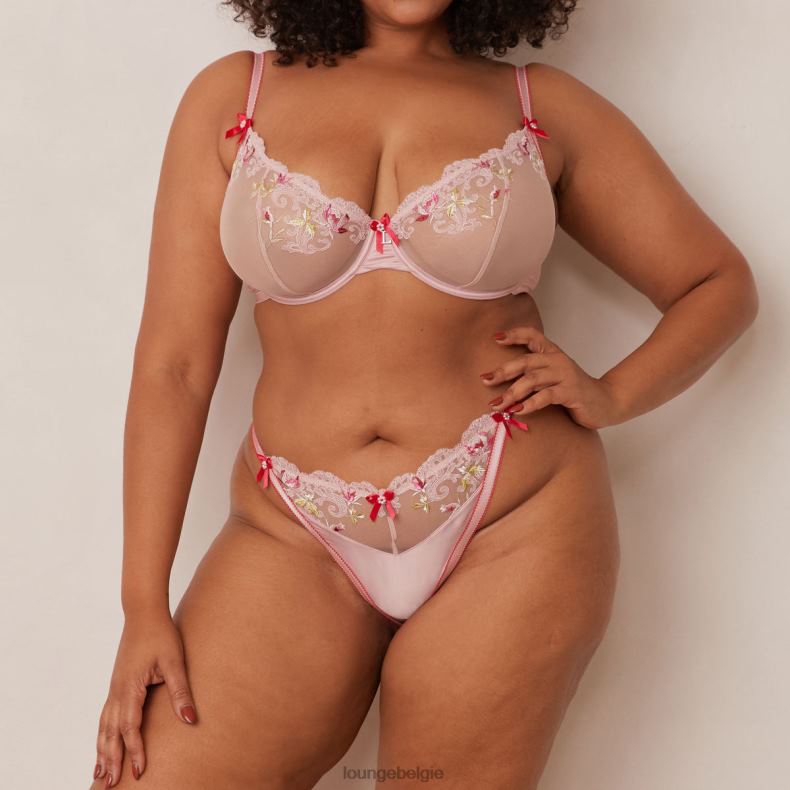Bloom geborduurde balconette bh en g-string/slip vrouwen roze Lounge ondergoed 008ZJ109 - Image 21