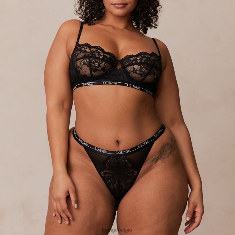 Blossom balconnet bh en string set vrouwen zwart Lounge ondergoed 008ZJ3 - Image 7