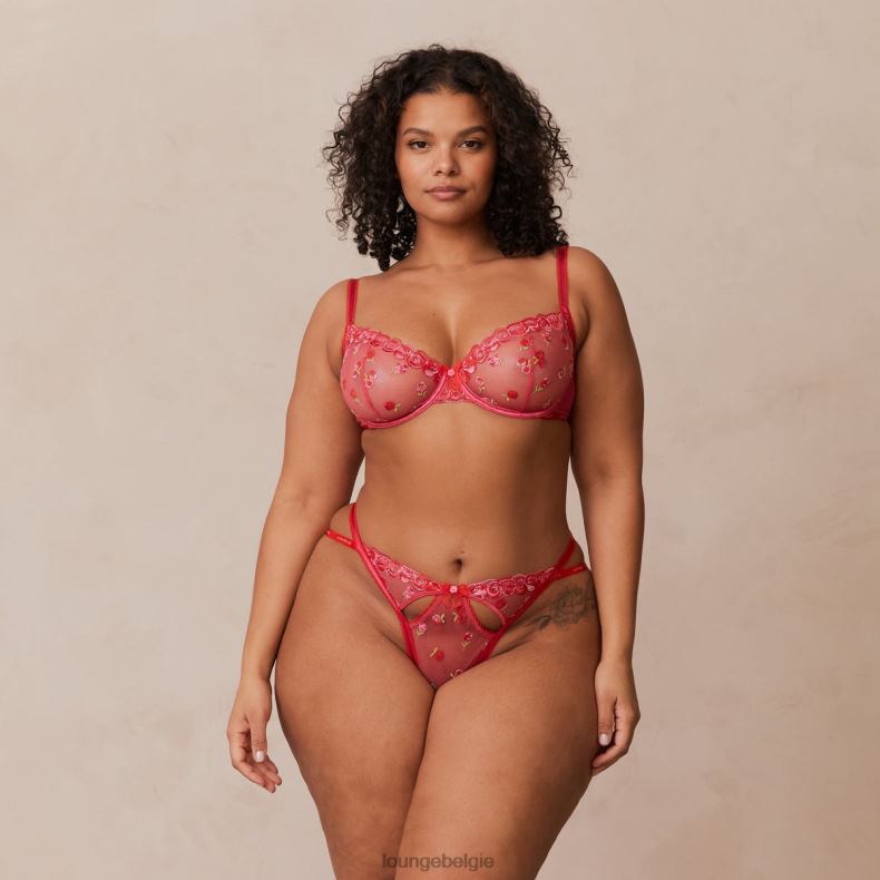 Blozende set met geborduurde balconnetbeha en g-string/slip vrouwen felroze Lounge ondergoed 008ZJ83 - Image 14