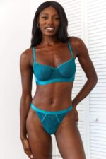 chique balconette bh & string set vrouwen turkoois Lounge ondergoed 008ZJ92 - Image 5
