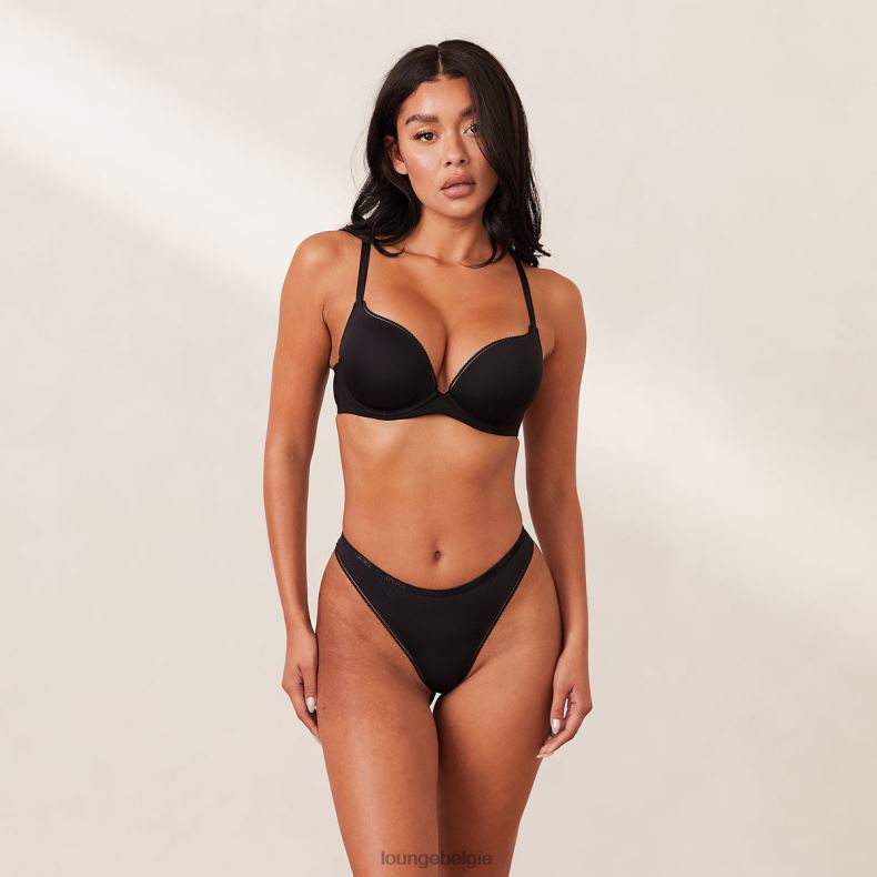 Comfort push-up T-shirt bh en stringset vrouwen zwart Lounge ondergoed 008ZJ154 - Image 1