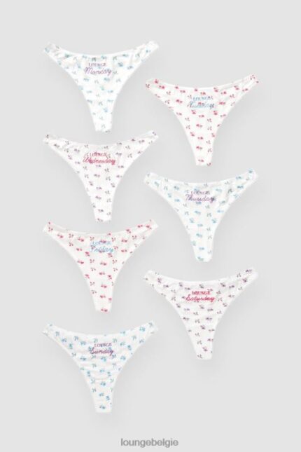 dagen van de week string (7-pack) vrouwen afdrukken Lounge ondergoed 008ZJ701
