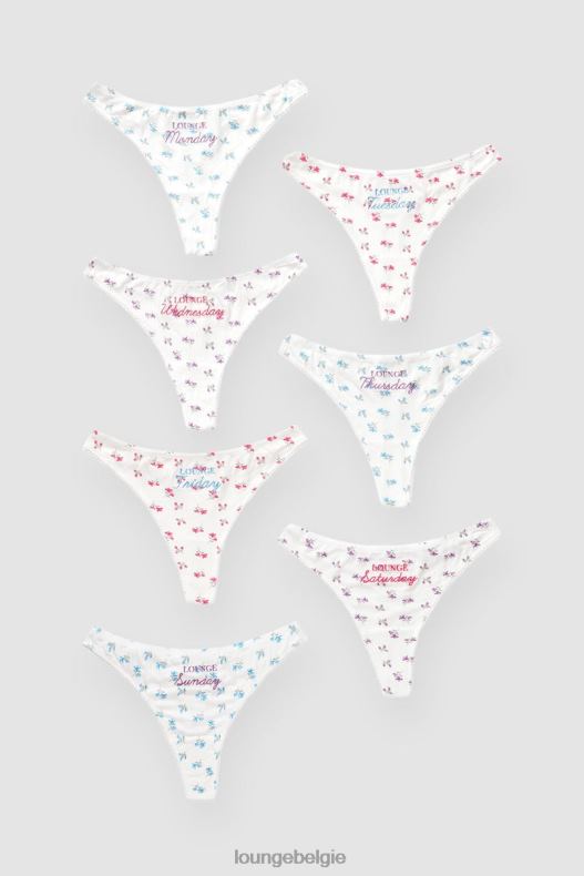 dagen van de week string (7-pack) vrouwen afdrukken Lounge ondergoed 008ZJ701 - Image 1
