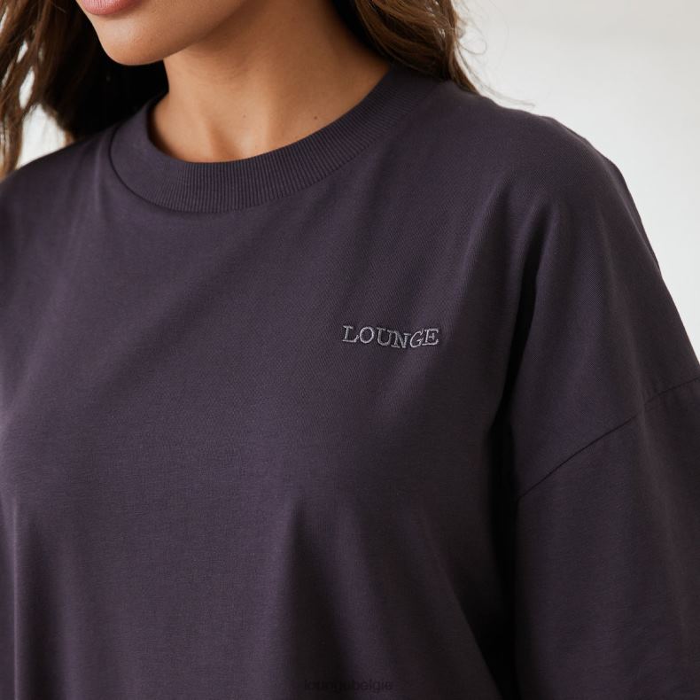 essentieel oversized t-shirt vrouwen blauw gerookt Lounge kleding 008ZJ847 - Image 3