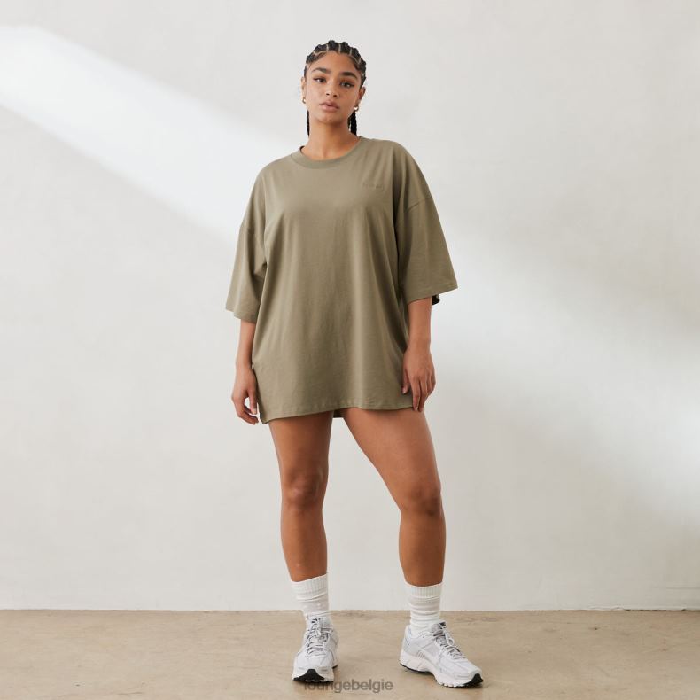 essentieel oversized t-shirt vrouwen olijf Lounge kleding 008ZJ849 - Image 3