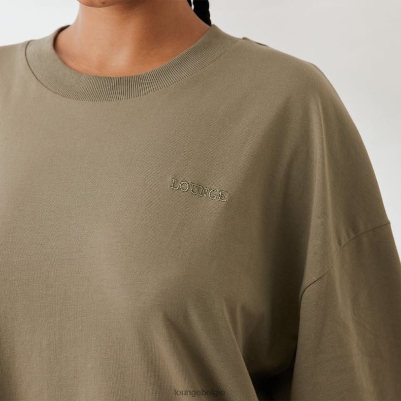 essentieel oversized t-shirt vrouwen olijf Lounge kleding 008ZJ849 - Image 5