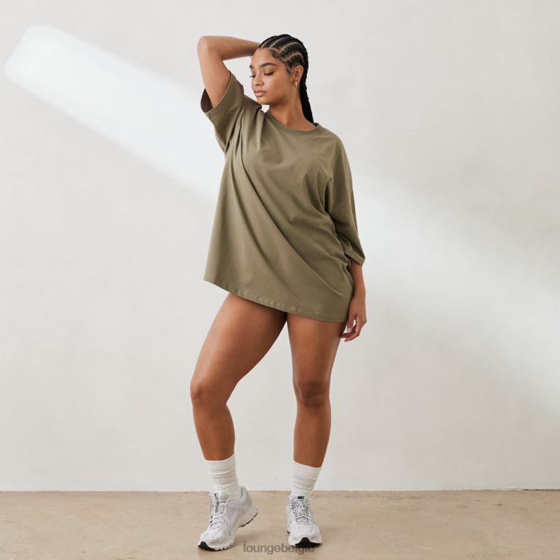 essentieel oversized t-shirt vrouwen olijf Lounge kleding 008ZJ849 - Image 6