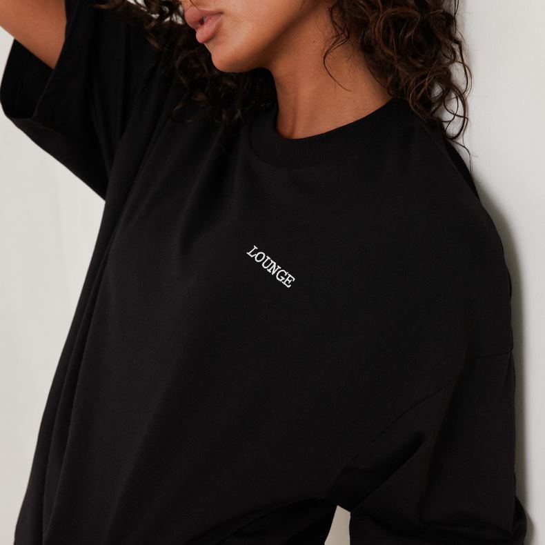 essentieel oversized t-shirt vrouwen zwart Lounge kleding 008ZJ846 - Image 5