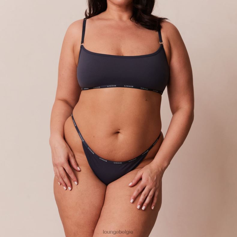 essentiële bralette en string/slip set vrouwen blauwe houtskool Lounge ondergoed 008ZJ179 - Image 11