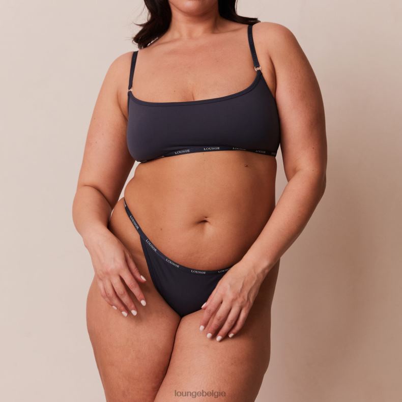 essentiële bralette en string/slip set vrouwen blauwe houtskool Lounge ondergoed 008ZJ179 - Image 5