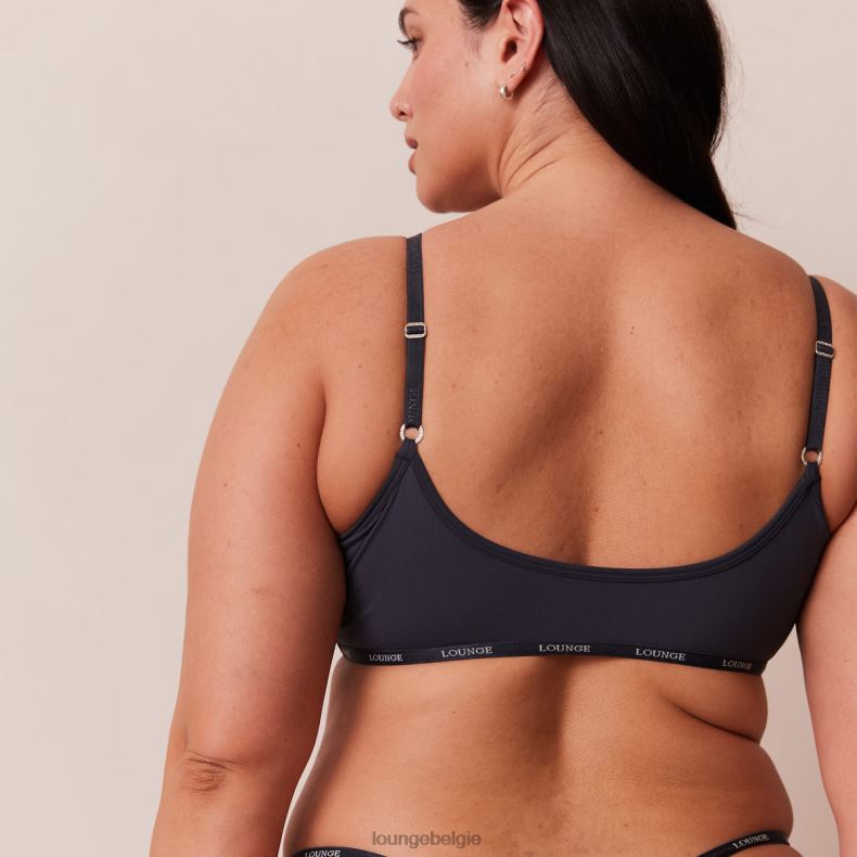 essentiële bralette en string/slip set vrouwen blauwe houtskool Lounge ondergoed 008ZJ179 - Image 6
