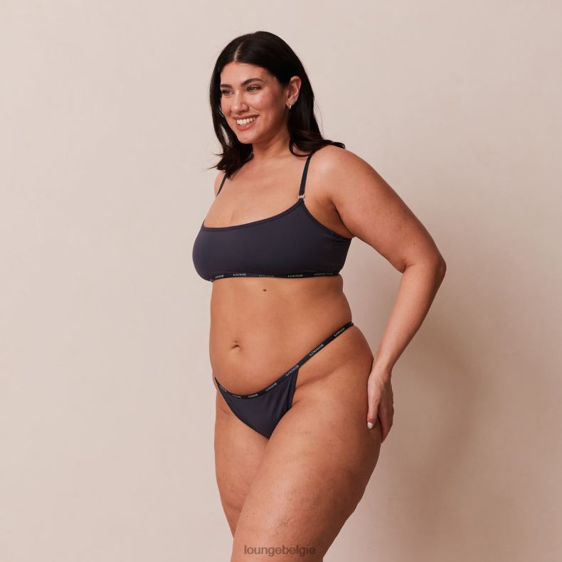 essentiële bralette en string/slip set vrouwen blauwe houtskool Lounge ondergoed 008ZJ179 - Image 7