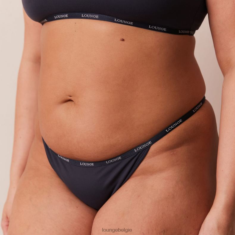 essentiële bralette en string/slip set vrouwen blauwe houtskool Lounge ondergoed 008ZJ179 - Image 8