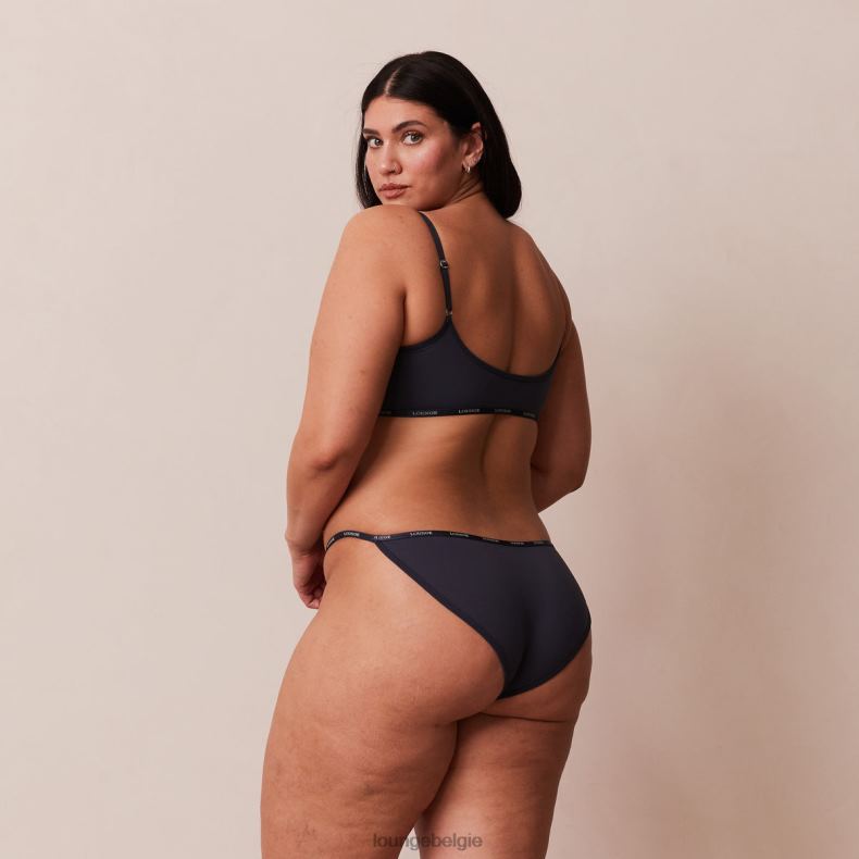 essentiële bralette en string/slip set vrouwen blauwe houtskool Lounge ondergoed 008ZJ179 - Image 10