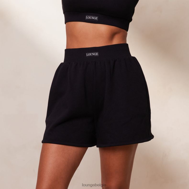 essentiële crop top en short set vrouwen zwart Lounge kleding 008ZJ858 - Image 4