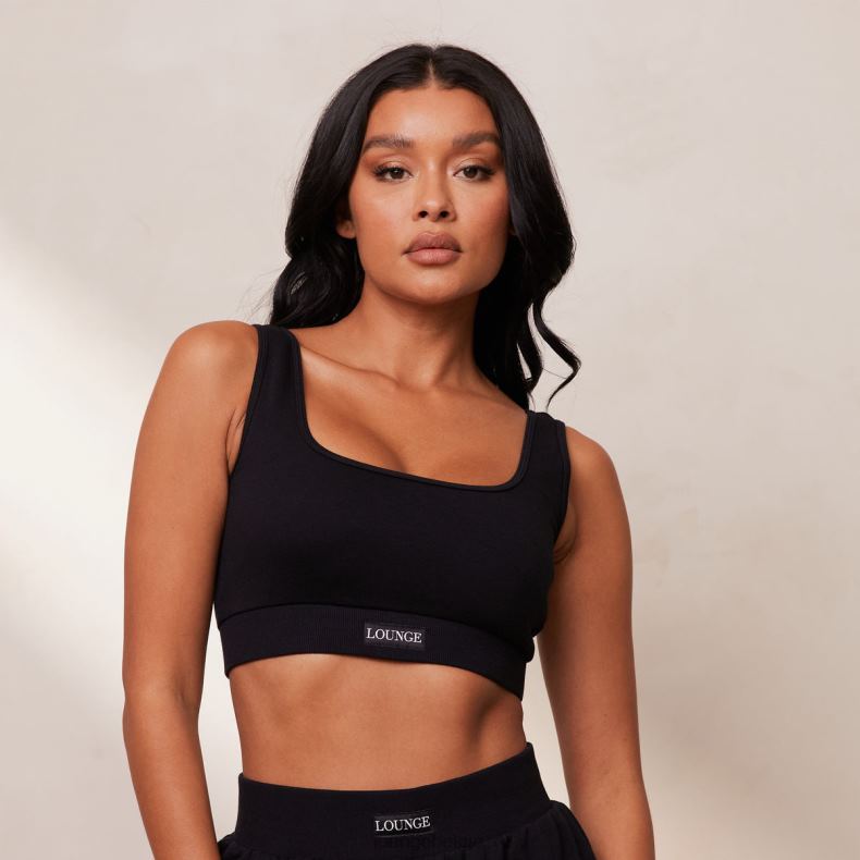 essentiële crop top en short set vrouwen zwart Lounge kleding 008ZJ858 - Image 6