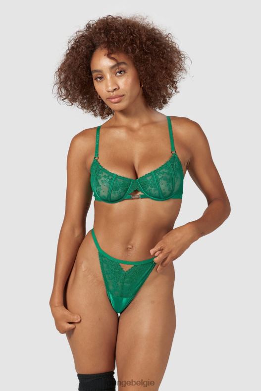 Flirt balconette bh & g-string/slip set vrouwen smaragd Lounge ondergoed 008ZJ160 - Image 11