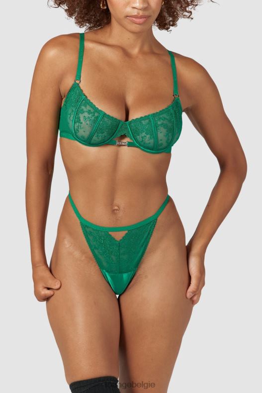 Flirt balconette bh & g-string/slip set vrouwen smaragd Lounge ondergoed 008ZJ160 - Image 14