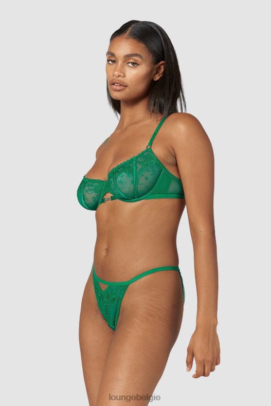 Flirt balconette bh & g-string/slip set vrouwen smaragd Lounge ondergoed 008ZJ160 - Image 3