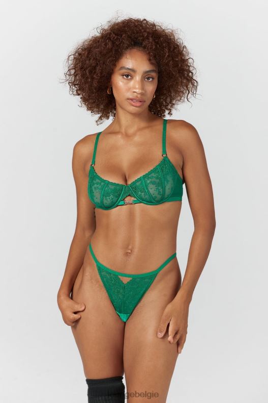 Flirt balconette bh & g-string/slip set vrouwen smaragd Lounge ondergoed 008ZJ160 - Image 5