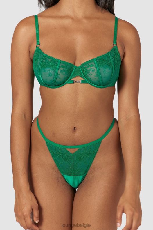 Flirt balconette bh & g-string/slip set vrouwen smaragd Lounge ondergoed 008ZJ160 - Image 10