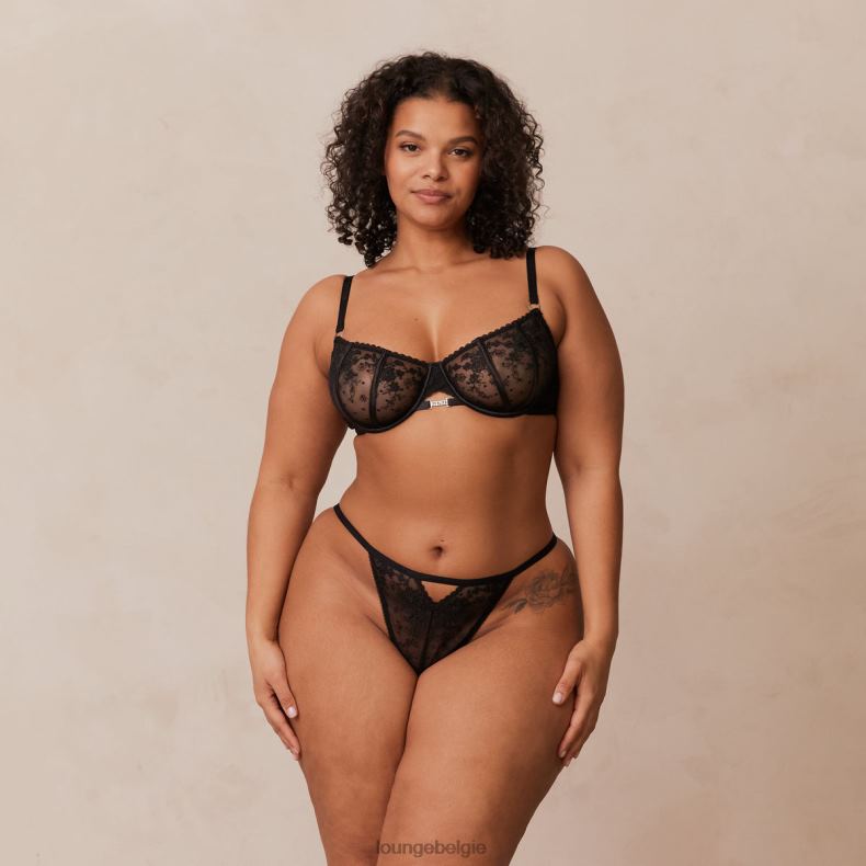 Flirt balconette bh & g-string/slip set vrouwen zwart Lounge ondergoed 008ZJ108 - Image 11