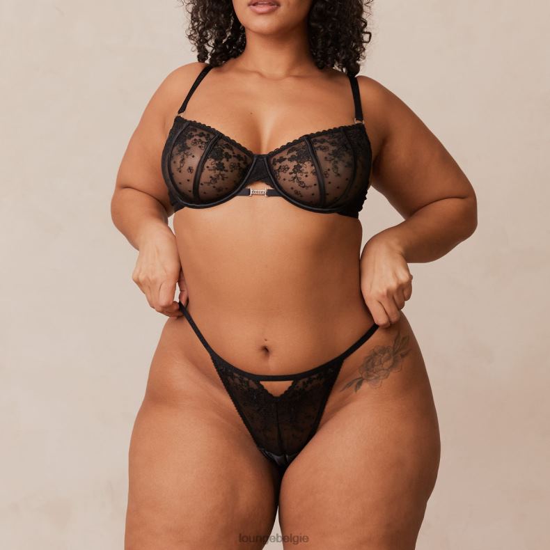 Flirt balconette bh & g-string/slip set vrouwen zwart Lounge ondergoed 008ZJ108 - Image 14