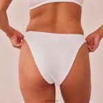 geribbelde driehoekige slip vrouwen wit Lounge ondergoed 008ZJ510 - Image 2